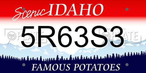5R63S3 Idaho License Plate