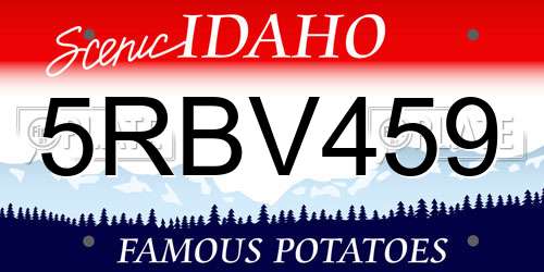 5RBV459 Idaho License Plate