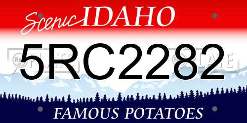 5RC2282 Idaho License Plate