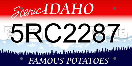5RC2287 Idaho License Plate