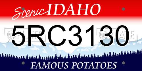 5RC3130 Idaho License Plate