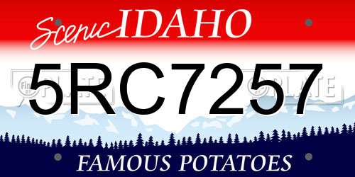 5RC7257 Idaho License Plate