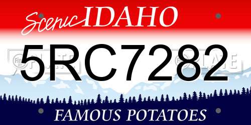 5RC7282 Idaho License Plate