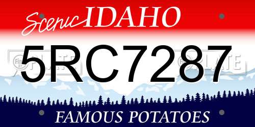 5RC7287 Idaho License Plate