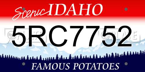 5RC7752 Idaho License Plate