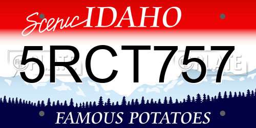 5RCT757 Idaho License Plate