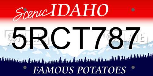 5RCT787 Idaho License Plate