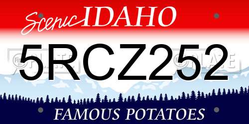 5RCZ252 Idaho License Plate