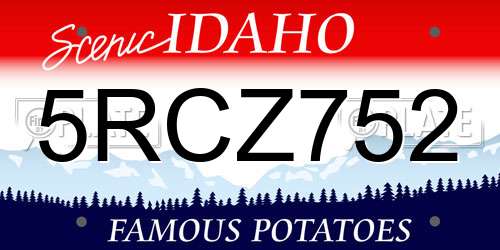 5RCZ752 Idaho License Plate