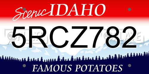 5RCZ782 Idaho License Plate