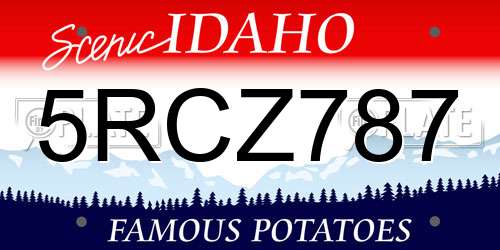 5RCZ787 Idaho License Plate