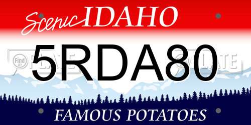 5RDA80 Idaho License Plate
