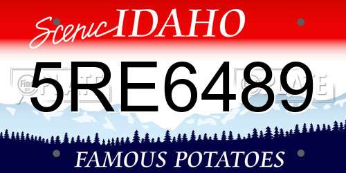 5RE6489 Idaho License Plate