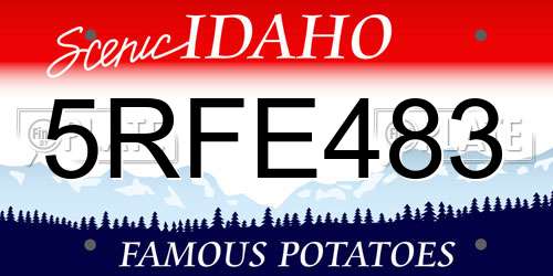 5RFE483 Idaho License Plate