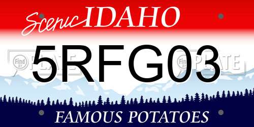 5RFG03 Idaho License Plate