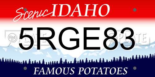 5RGE83 Idaho License Plate