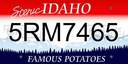 5RM7465 Idaho License Plate
