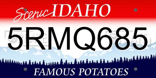 5RMQ685 Idaho License Plate