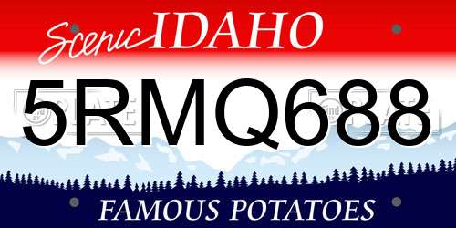 5RMQ688 Idaho License Plate