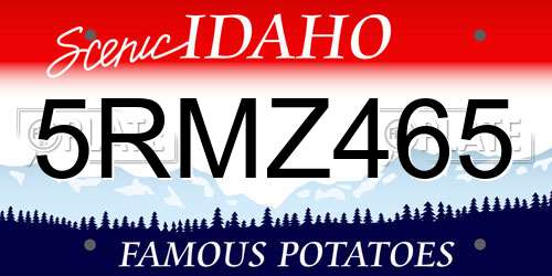 5RMZ465 Idaho License Plate