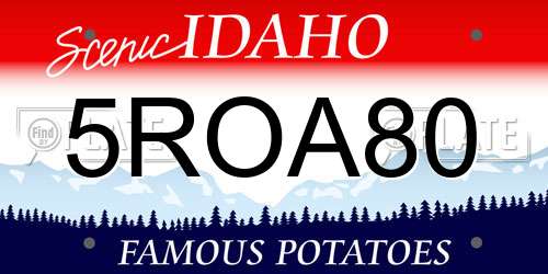 5ROA80 Idaho License Plate