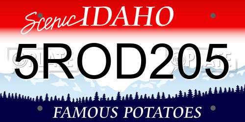 5ROD205 Idaho License Plate