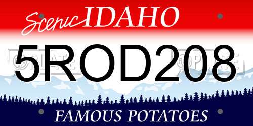 5ROD208 Idaho License Plate