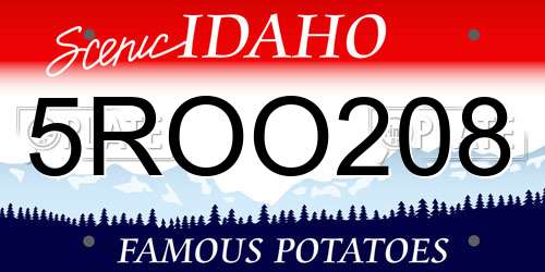 5ROO208 Idaho License Plate