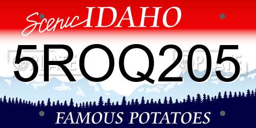 5ROQ205 Idaho License Plate