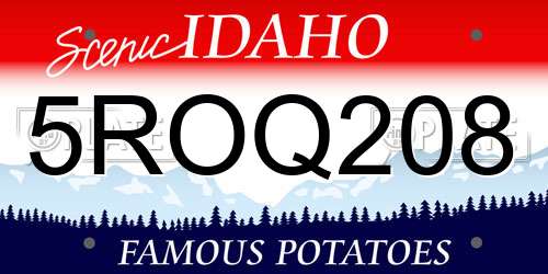 5ROQ208 Idaho License Plate