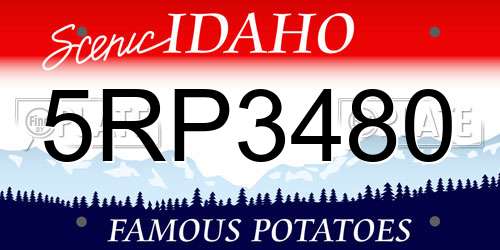 5RP3480 Idaho License Plate