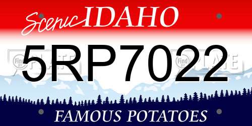 5RP7022 Idaho License Plate