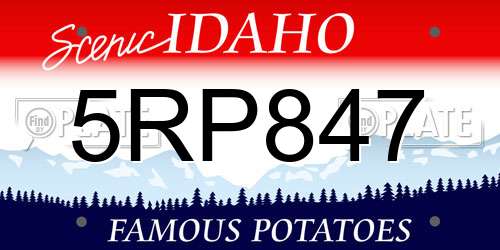 5RP847 Idaho License Plate
