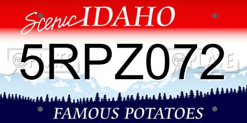 5RPZ072 Idaho License Plate