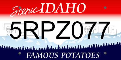 5RPZ077 Idaho License Plate