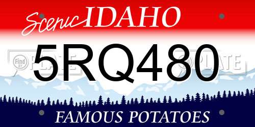 5RQ480 Idaho License Plate