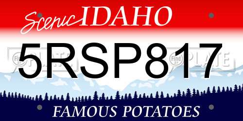 5RSP817 Idaho License Plate