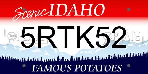 5RTK52 Idaho License Plate
