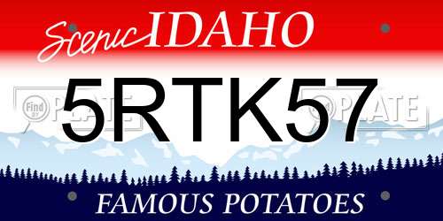5RTK57 Idaho License Plate