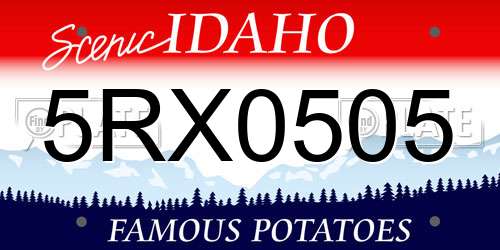 5RX0505 Idaho License Plate