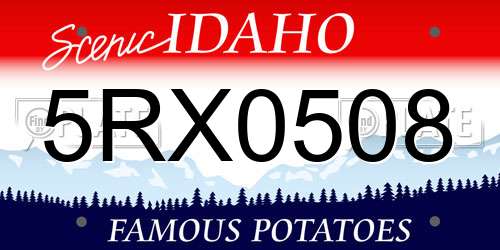 5RX0508 Idaho License Plate