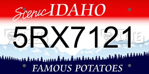 5RX7121 Idaho License Plate