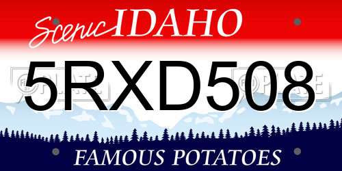 5RXD508 Idaho License Plate