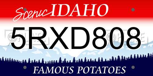5RXD808 Idaho License Plate