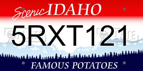 5RXT121 Idaho License Plate