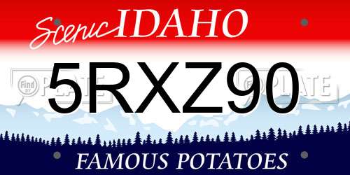 5RXZ90 Idaho License Plate