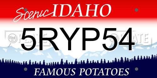 5RYP54 Idaho License Plate