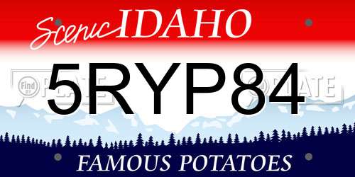 5RYP84 Idaho License Plate