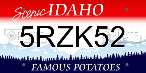 5RZK52 Idaho License Plate
