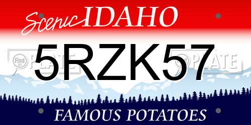 5RZK57 Idaho License Plate